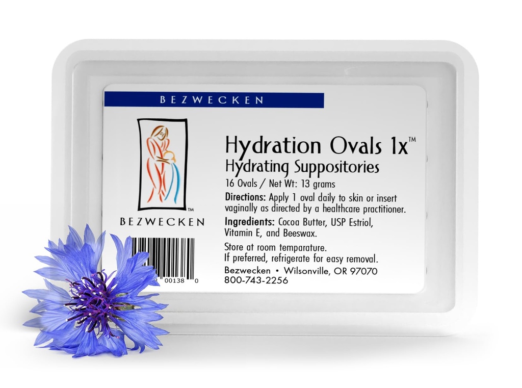 Bezwecken – Hydration Ovals 1x – 16 Oval Suppositories - Επαγγελματικά Formed to Alleviate Κολπική ξηρότητα στην εμμηνόπαυση Γυναίκες - Ασφαλής, Φυσική & Paraben Δωρεάν