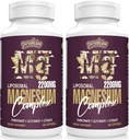 Λιποσωμικό σύμπλοκο μαγνησίου 2200MG Softgels, Θρεονικό μαγνήσιο, Γλυκινικό μαγνήσιο, Κιτρικό μαγνήσιο, Συμπλήρωμα τριών-σε-ένα, Χωρίς γλουτένη, 60 Softgels (120 Count (Pack of 2))