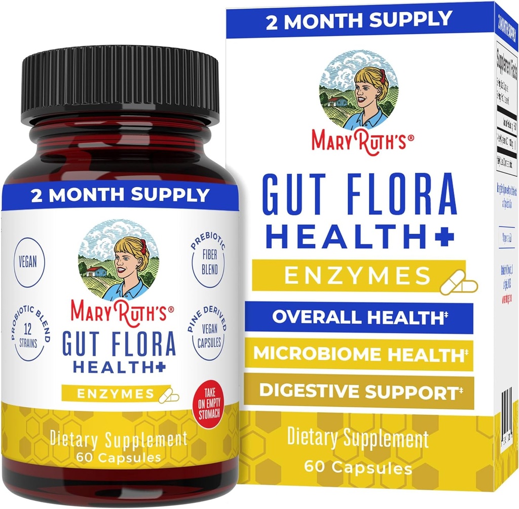 MaryRuth Organics Gut Flora Health+ Enzymes 