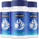 (3 Pack) Metilean Weight Loss Supplement, Metilean Diteary Pills to Melt Stubborn Belly Fat, Metilean Advanced Formula to Lose Pounds, Metilean Pastillas Reviews (180 Capsules)