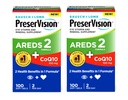 PreserVision Eye Vitamin & Mineral Supplement AREDS 2 Formula + CoQ10, 2-σε-1 Οφέλη υγείας, 100 Softgels (2 ανά ημέρα) Συσκευασία των 2