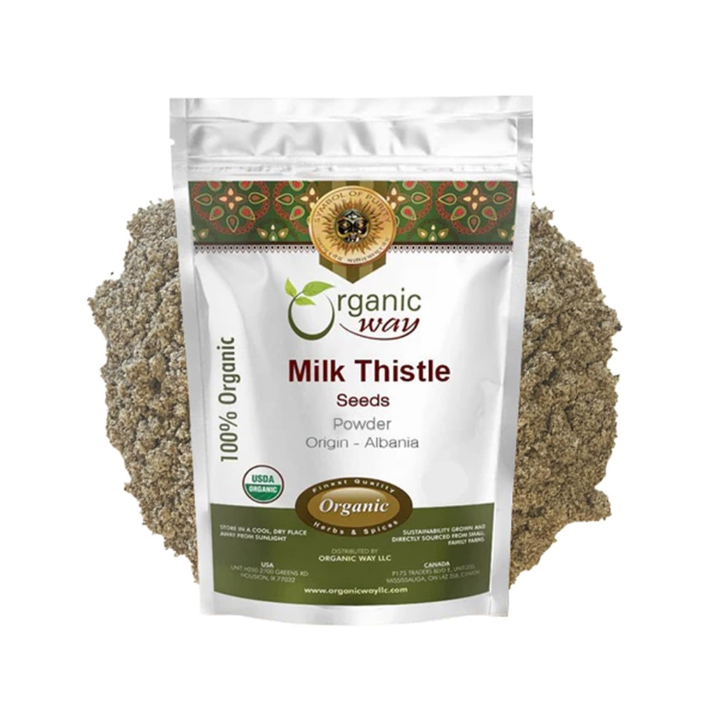 Organic Way Milk Thistle Seeds Powder (Silybum Marianum) - Herbal Tea 