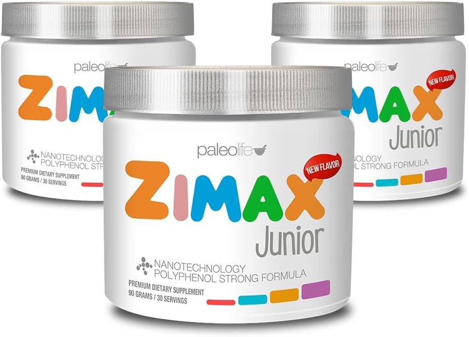 ZIMAX Junior Super ANTIOXIDANT για παιδιά και εφήβους Μεταξύ 4 και 16 ετών - 100% Φυσικό με βιταμίνη c, μαγνήσιο, και βιταμίνη d3 - Υψηλή απορρόφηση Κουρκουμίνη, Τζίντζερ + ορυκτά