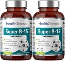 Super B-15 100 Vcaps 2 Pack - Νιασίνη Ασβέστιο Χολίνη Ινοσιτόλη DMG TMG - Υποστηρίζει υγιή επίπεδα ενέργειας οξυγόνου