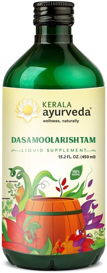 Kerala Ayurveda Dasamoolaristam - Ayurvedic Liquid Supplement for Healthy Digetion, Balanced Energy & Healthy Repine, 15.21 Fl Oz