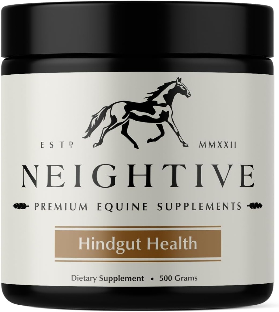 Hindgut Health Supplement by Neightive - Reduce Ulcers - Relieve Colic, Diarrhea, and Performance Issues in Horses - Βελτίωση Συμπεριφοράς, Ορεξίας, και Coat - Αυξήστε την αύξηση των βαρών - Equine Gut Health