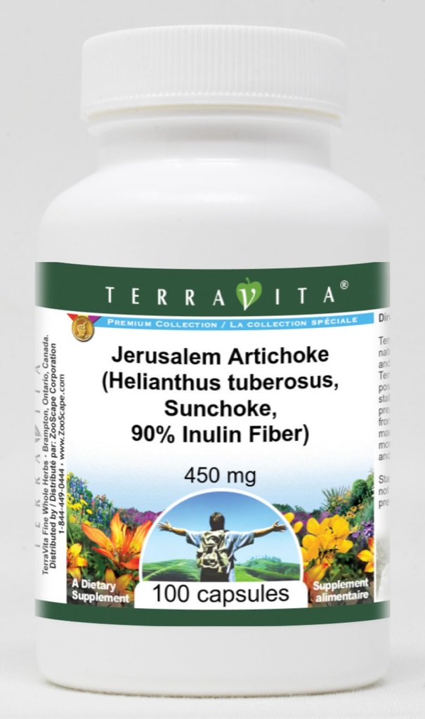 Jerusalem Artichoke (Helianthus tuberosus, Sunchoke, 90% Inulin Fiber) - 450 mg (100 Κάψουλες, ZIN: 570983)