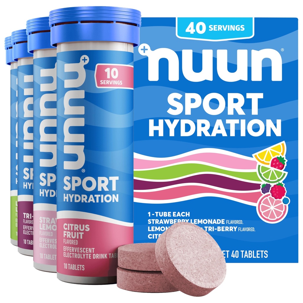 Nuun Sport Ηλεκτρολυτικά Δισκία για Προωθητική Ενυδάτωση, Μικτές Γεύσεις, 4 Pack (40 Services)