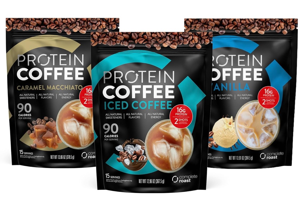 Πλήρης συσκευασία 3 ψημένων + shaker- Caramel, Iced, Vanilla