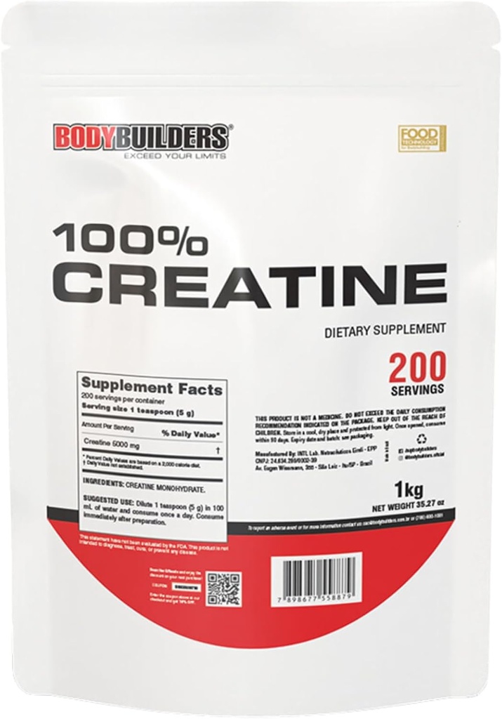 100% Creatine, Unflavored, 2,2lb, 200 υπηρεσίες