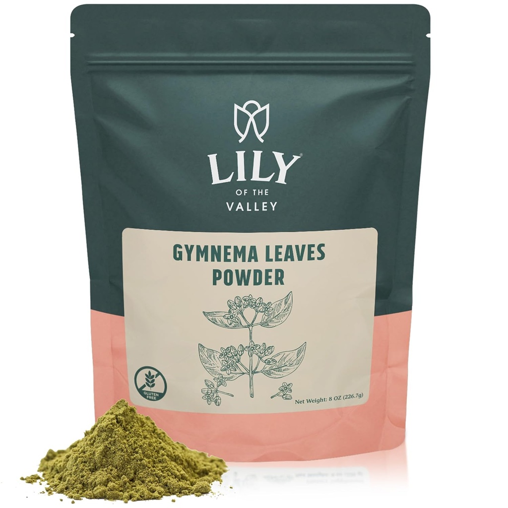 LILY OF THE VALLEY Gymnema Sylvestre Leaf Powder - Herbal Gurmar Powder - Vegan & Gluten-free - Συσκευασία σε Resealable Pouch (8oz, 226g)