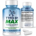 TTFD Thiamine B1 συμπλήρωμα 60Κάψουλες Made in USA-TTFD βιταμίνης B1 MAX, υψηλής ισχύος συμπλήρωμα για την ενέργεια & εστίαση, υποστηρίζει υγιή νευρική λειτουργία & συνολική ευεξία από MaxLife Naturals