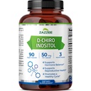 Zazzee D- Chiro- Ινοσιτόλη, 50 mg ανά καψάκιο, 90 κάψουλες Vegan, Ιδανική Δοσολογία για 40:1 Λόγος με Myo-Inositol, 3 μήνες προσφοράς, 100% χορτοφάγους, μη ΓΤΟ
