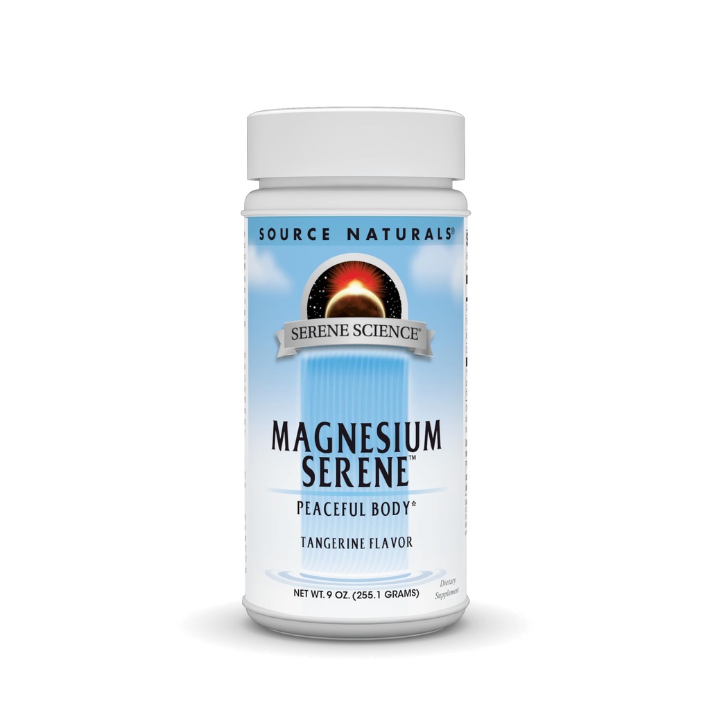 Source Naturals Serene Science Magnesium Serene, Peaceful Body*, Tangerine Γεύση - 9 ουγγιά σκόνη