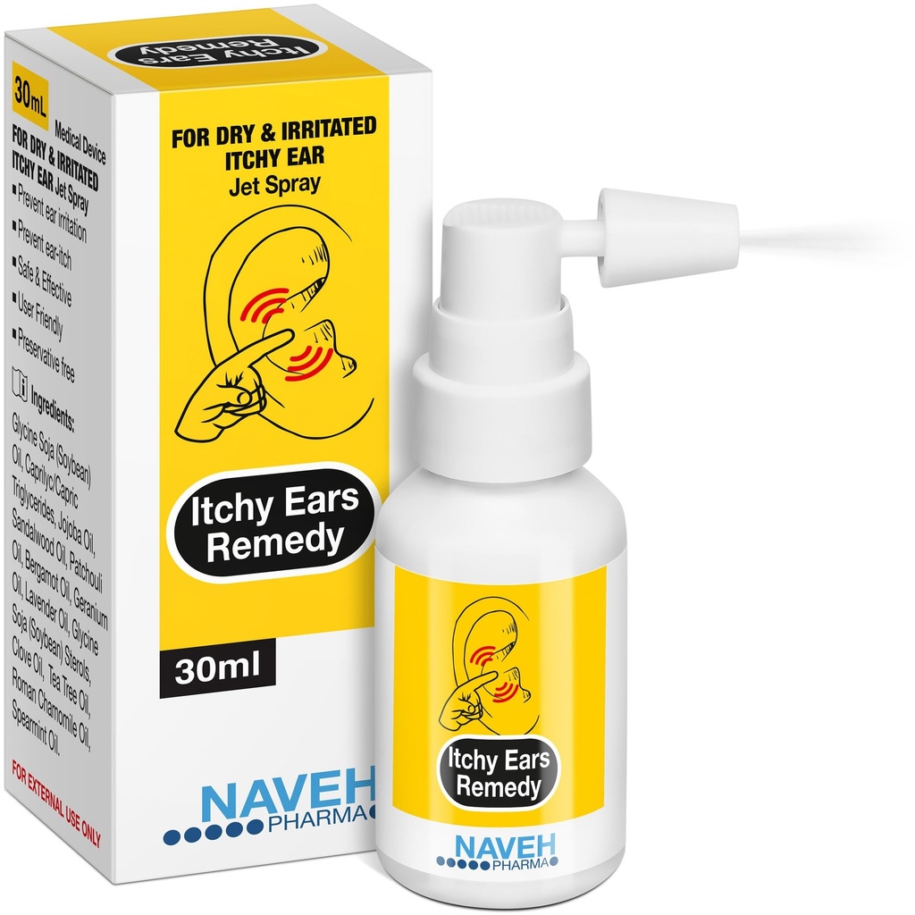 NAVEH PHARMA® Ichy Ears Remedy: Καθαρισμός αυτιών και Itch Relief 