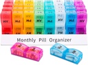 Asprink Monthly Pill Organizer 2 φορές την ημέρα, 30 ημέρα ένα μήνα Χάπια κουτί AM PM, 31 ημέρα Χάπια υπόθεση μικρά διαμερίσματα για να κρατήσει βιταμίνες, ταξιδιωτική ιατρική Organizer, 31 ημέρα χάπια διοργανωτής δύο φορές την ημέρα