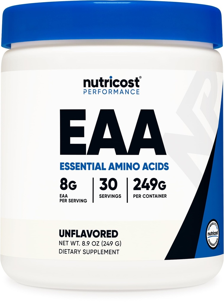Nutricost EAA Powder 30 Μερίδες (Άγευστη) - Απαραίτητα Αμινοξέα - Μη ΓΤΟ, Χωρίς γλουτένη, Φιλικά προς τους χορτοφάγους