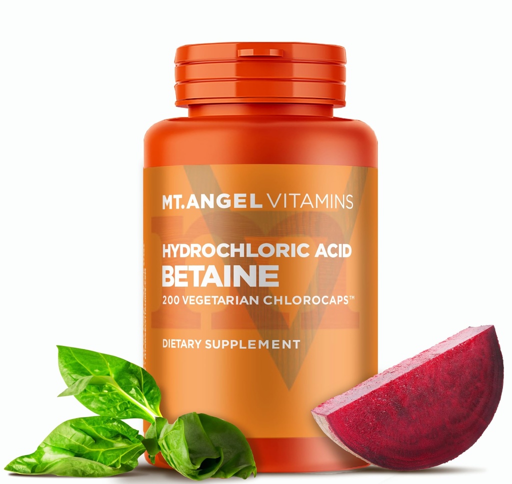 Βιταμίνες Αγγέλου - Hydrochloric Acid Betaine, Υποστηρίζει Υγιεινή Διέγερση & Γαστρικοί Χυμοί (200 Χορτοφαγικά Chlorocaps)