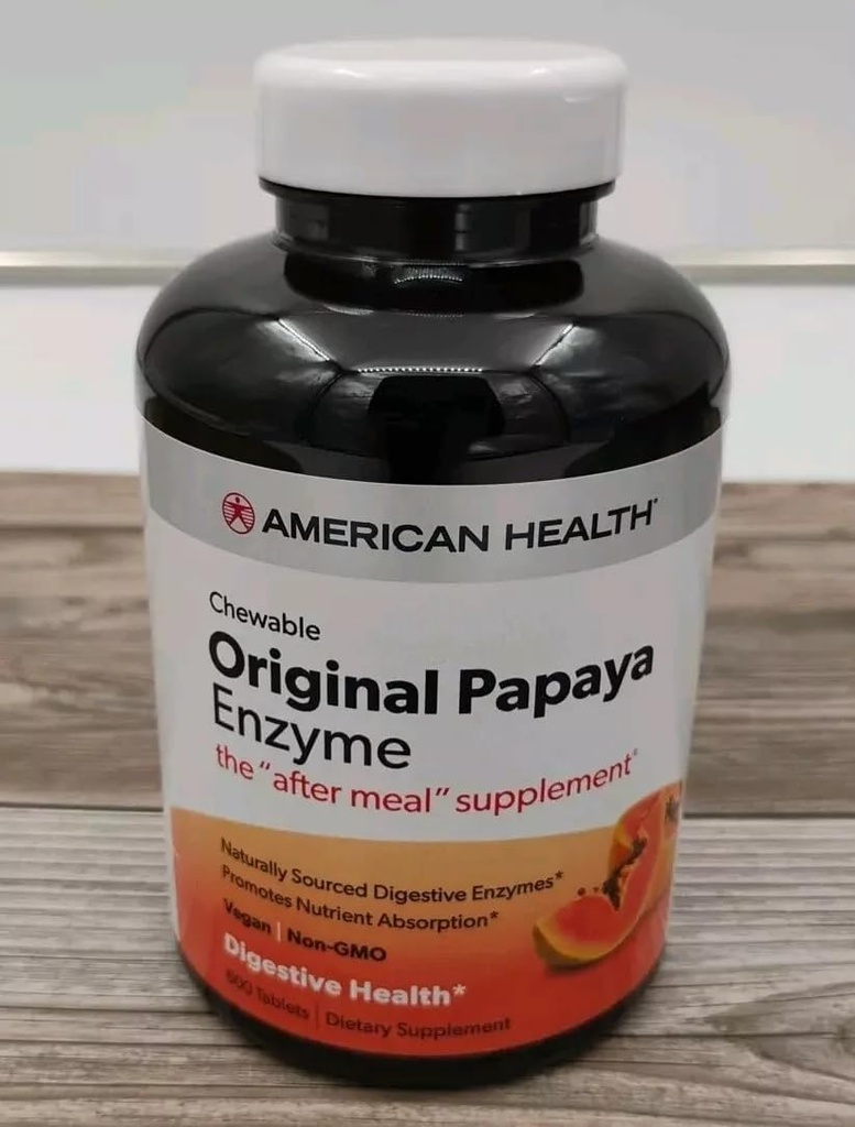 AMERICAN ΥΓΕΙΑ Papaya Enzyme;Πρωτότυπο, 600 CT