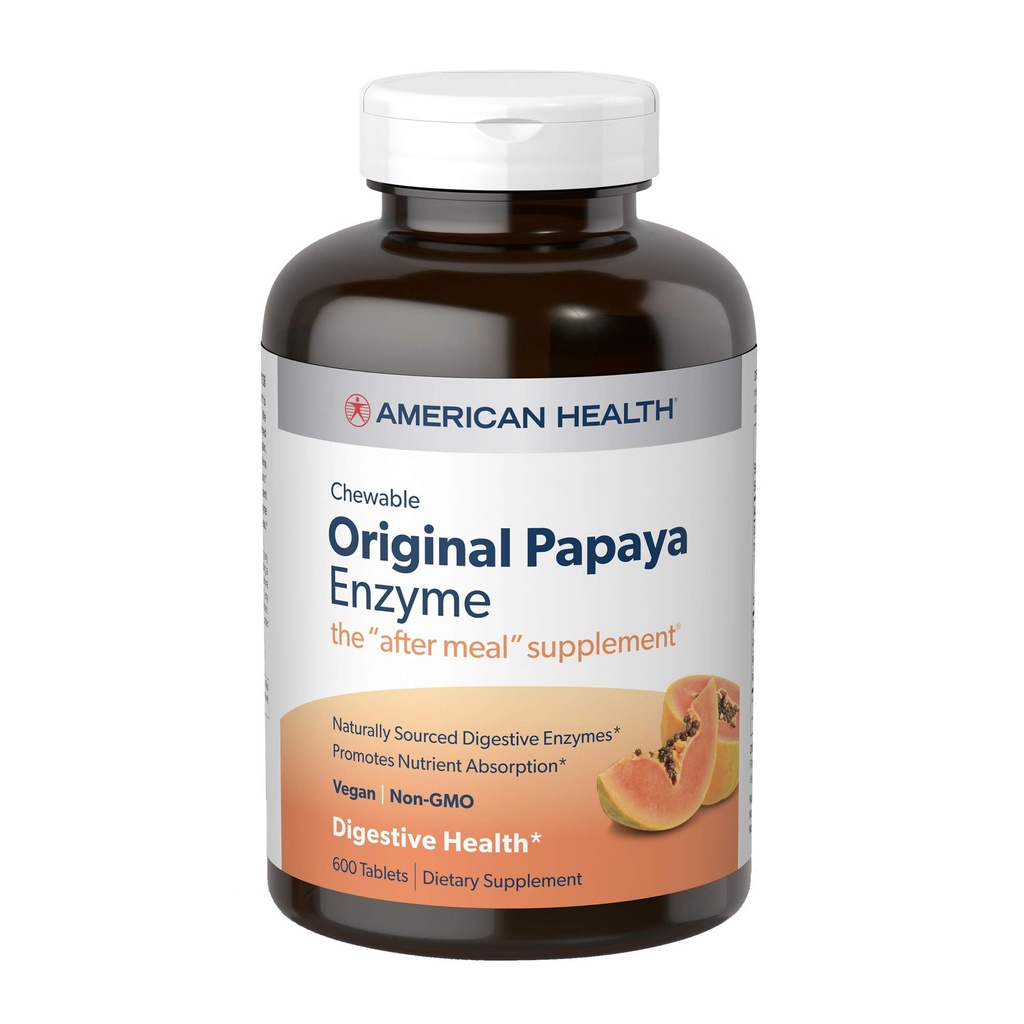 AMERICAN ΥΓΕΙΑ Papaya Enzyme;Πρωτότυπο, 600 CT