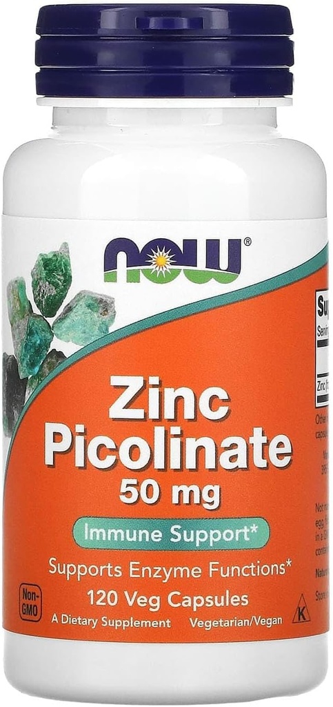 NOW Foods Zinc Picolinate 50mg,120 Capsules (Pack of 2)