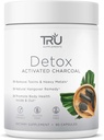 TRU Supplements Detox Cleanse Capsules with Activated Charcoal, Whole Body Cleanse for Bloating Relief & Clear Skin, Vegan-Friendly Natural Detox Support, 60 Servings
