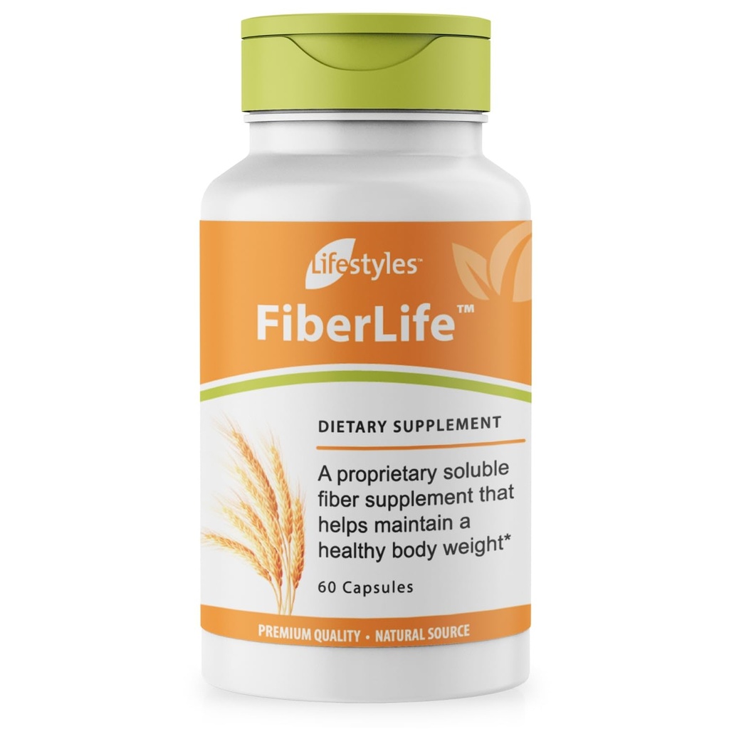 Lifestyles FiberLife συμπλήρωμα – Soluble Fiber για Digestive Health & Cholesterol Υποστήριξη με Konjac, Guar Gum, Xanthan Gum, και κανέλα – Κατασκευάζεται στον Καναδά – 60 κάψουλες (60 κάψουλες (πακέτο του 1))