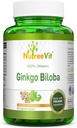 NutreeVit 100% Βιολογικές κάψουλες Ginkgo Biloba - Υποστηρίζει την υγεία του εγκεφάλου, τη διανοητική εγρήγορση, την κυκλοφορία, και αυξάνει τη μνήμη - οργανικό αντιοξειδωτικό - 100 μπουκάλι κόμη