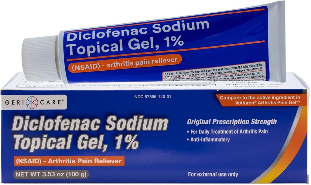 Επίκαιρη Αρθρίτιδα Ανακούφιση άλγους Gel Diclofenac Νάτριο 1% (NSAID) από GeriCare- Χέρι Καρφίτσα Άγκυρα Πόδι Kleeon Extra-Stength Arthritis Πόνο Reliever- Αντιφλεγμονώδης Αρθρίτιδα Πόνος Θεραπεία - 3.53oz