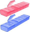 AUVON 2 Pack Weekly Pill Organizer, Διπλό-χρώμα μεγάλη θήκη χάπι για πολλά χάπια παρακολούθησης, κουτί χάπι 7 ημέρα για το ταξίδι, δοχείο χάπι για το σπίτι Χρήση για να κρατήσει βιταμίνες, συμπληρώματα, φάρμακα