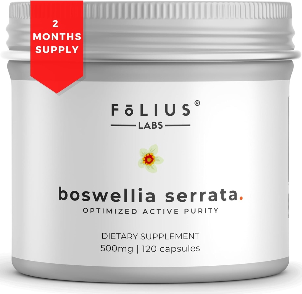 Boswellia Serrata Extract Supplement 500mg - Healthy Joint Support, Muscle Relief Support - 65% Boswellic Acids - Extracted from Indian Olibanum/Frankincense, 120 Caps