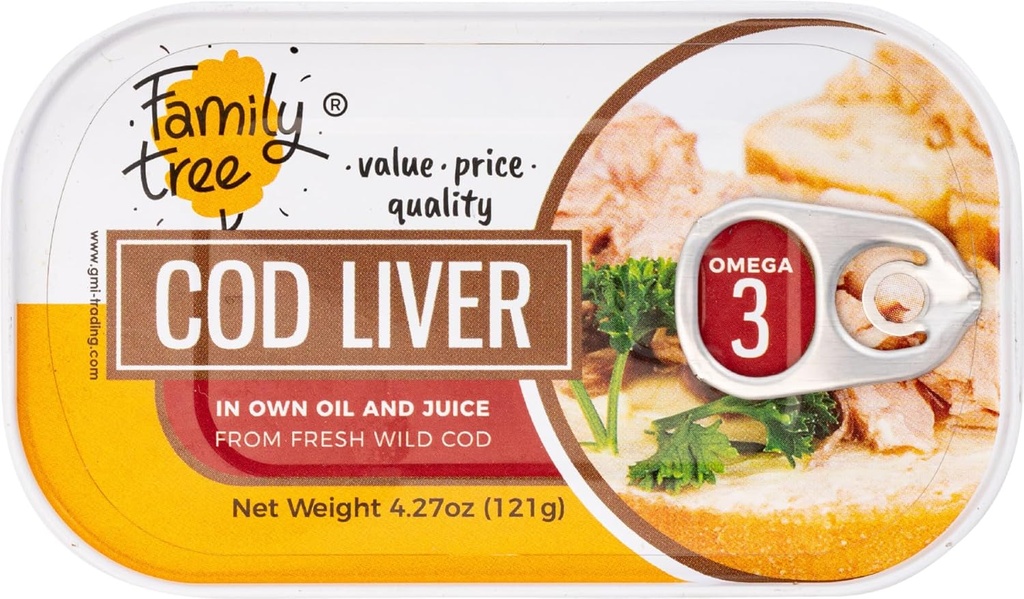 Family Tree Icelandic Wild Caught Cod Liver in Own Oil 4.27 oz (pack of 12)