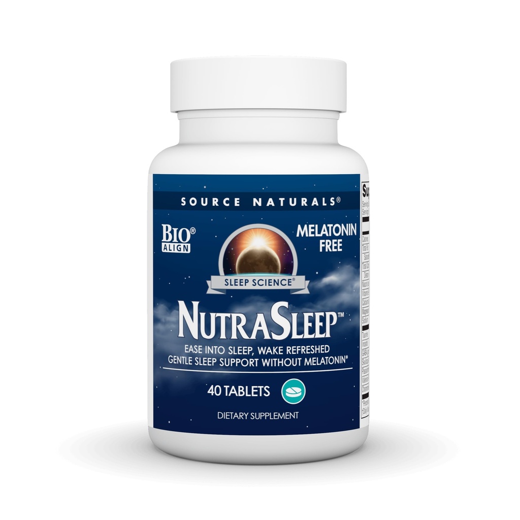 Source Naturals NutraSleep, Melatonin-free Multi-Nutrient & Herb Complex, Χορτοφαγική Φόρμουλα για την υποστήριξη χαλάρωσης - 40 δισκία