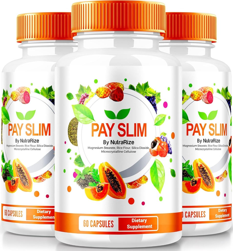 NutraRize (3 Pack) Pay Slim Κάψουλες, PaySlim All-Φυσικό συμπλήρωμα για την υγιή απώλεια βάρους, Premium Formula για την επίτευξη του σώματος και την καταλληλότητα στόχους, επίσημες κριτικές (180 κάψουλες)