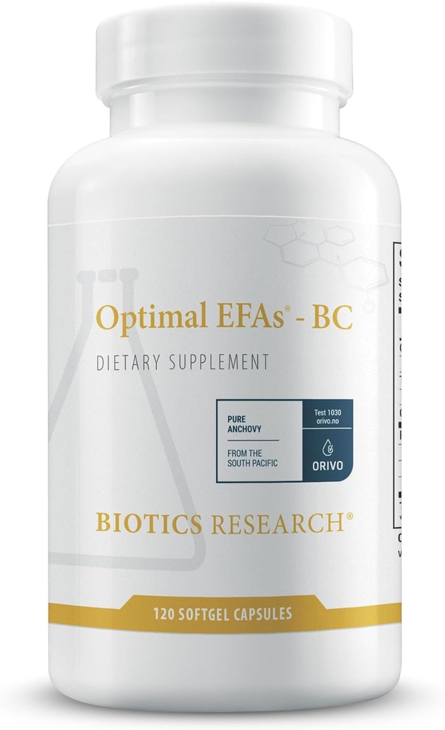 Biotics Research Optimal EFAs - BC, ιδιόκτητο μείγμα ψαριών, λιναρόσπορου και μαύρου φραγκοστάφυλου. Υπόλοιπο Ω3, 6 και 9 Λιπαρά Οξέα, 120 Softgels