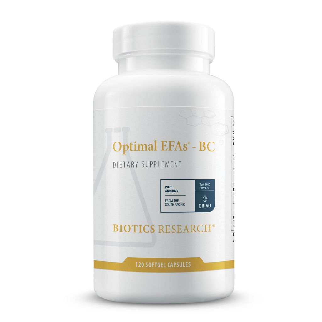 Biotics Research Optimal EFAs - BC, ιδιόκτητο μείγμα ψαριών, λιναρόσπορου και μαύρου φραγκοστάφυλου. Υπόλοιπο Ω3, 6 και 9 Λιπαρά Οξέα, 120 Softgels