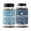 Conception Fertility for Her & Him Bundle - Συμπληρώματα γονιμότητας Combo για γυναίκες και άνδρες – Προγεννητικές βιταμίνες – Προώθηση ισορροπίας ορμονών, συνέπεια κύκλου, ωορρηξία βοήθειας – 120 κόμης