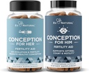 Conception Fertility for Her & Him Bundle - Συμπληρώματα γονιμότητας Combo για γυναίκες και άνδρες – Προγεννητικές βιταμίνες – Προώθηση ισορροπίας ορμονών, συνέπεια κύκλου, ωορρηξία βοήθειας – 120 κόμης