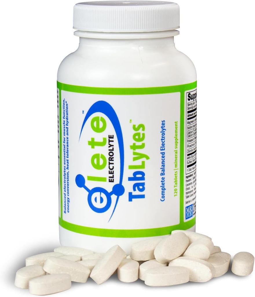 Elete Electrolyte Tablets for Quick Recovery & Hydration – 9 Essential Electrolytes & Zero Sugar - Electrolyte Supplements for Supporting Energy, Endurance, and Hydration - 120 High Value Services
