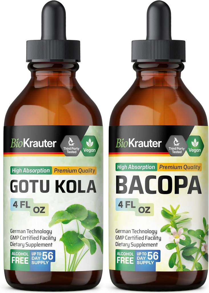 BIO KRAUTER Gotu Kola Βάμμα 4 Fl. Oz. & Bacopa Βάμμα 4 Fl. Oz.