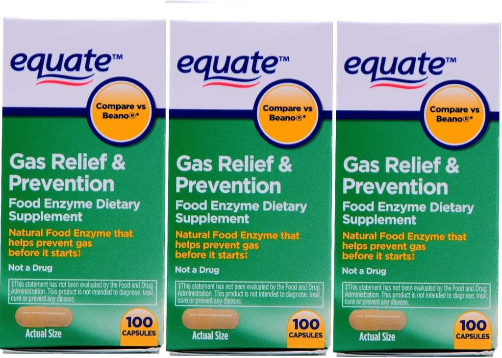 Επαρκές αέριο Bloating Relief and Prevention, συμπλήρωμα διατροφής Enzyme Dietary, 300 Count