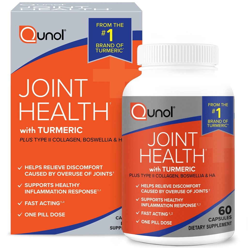 Qunol 5-in-1 Joint Support Supplement, Fast Acting, One Pill Dose, Support Healthy Inflammation Response & Discomfort Caused by Overuse of Joints, Alternative to Glucosamine Chondroitin MSM, 60 Count