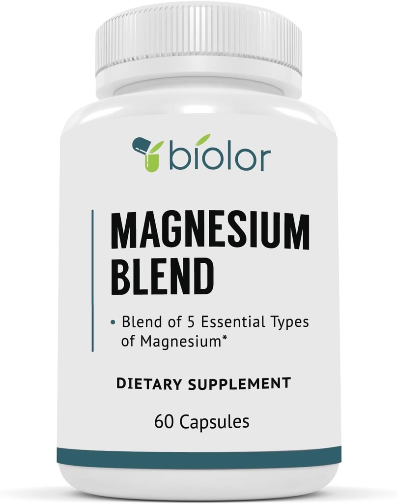 Magnesium Complex Supplement, Full Spectrum Magnesium Blend, Magnesium Glycinate with Malate, Citrate, Taurinate and Gluconate - High Absorption Magnesium Supplement, Magnesium Complex Capsules