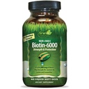 Irwin Naturals Biotin-6000 Υποστηρίζει υγιές δέρμα, μαλλιά & νύχια - 60 υγρά Softgels - Δύναμη + Προστασία με υψηλή ισχύς 6000 mcg, μπαμπού, αβοκάντο, καρύδα & Περισσότερα - Μέγιστη απορρόφηση