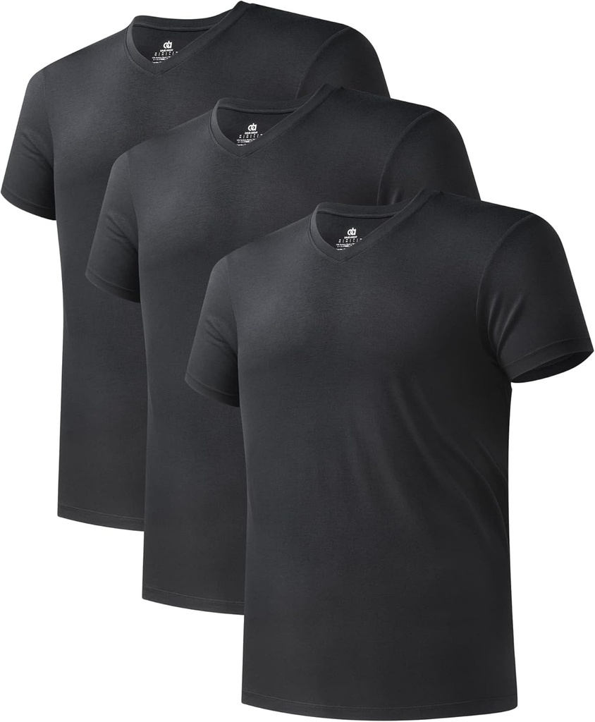 DAVID ARCHY Ανδρικό Εσώρουχο Bamboo Rayon Moisture-Wicking V-Neck T-Shirts Stretch Ties για άνδρες, 3 ή 5 Pack