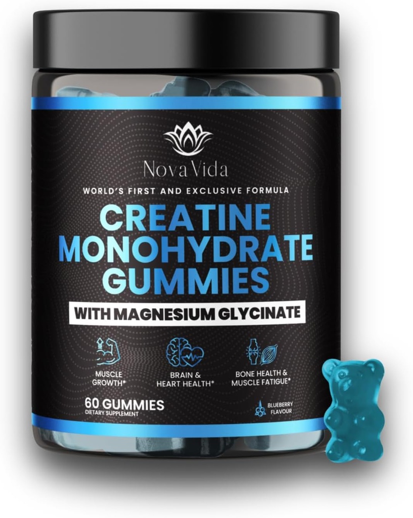 Μονοένυδρη κρεατίνη Gummies με Γλυκινικό Μαγνήσιο, L-αργινίνη, BCAA, Ψευδάργυρος & Beta-Alanine- Creatine Μονοένυδρη Προεργασία Gummies 