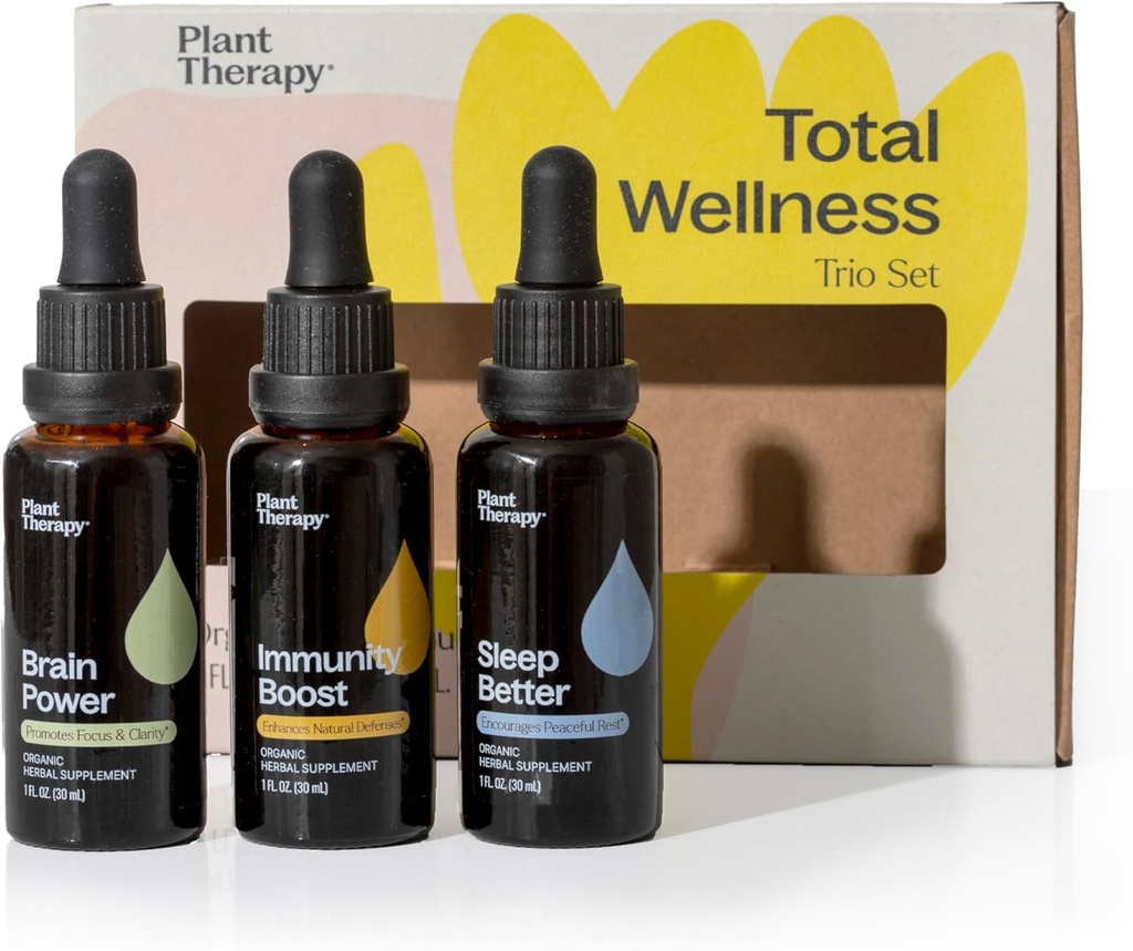 Plant Therapy Total Wellness Trio Σετ 30 mL Κάθε μία από την Ανοσία Boost, Brain Power & Sleep Better