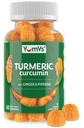 Κουρκουμίνη Turmeric Gummies – Extra Strength 2000mg 8:1 Extract Turmeric Supplement Gummies with Black Pepper & Ginger – Vegan Non-GMO Κοινή Υποστήριξη Μασώμενα – Ροδάκινο Γεύση, 60 Count