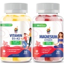 Μαγνήσιο Gummies για παιδιά & ενήλικες - 500mg και βιταμίνη D3 K2 Gummies 5000 IU. Μάσημα μαγνησίου - Μαγνήσιο Κιτρικό Μασώμενο συμπλήρωμα για την υποστήριξη Mood & μυών