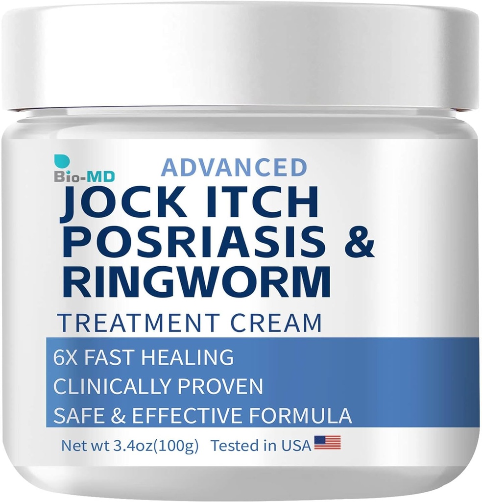 Bio-MD Jock Itch Cream, Jock Itch Cream Extra Strength for Men & Women, Psoriasis Cream, Ringworm Treatment for Humans, Itch Cream - Ισχυρή & γρήγορη ανακούφιση